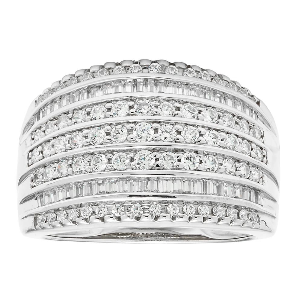Diamond Multi-Row Anniversary Band in 10K White Gold (1 ct. tw.) – Image 1 of 3