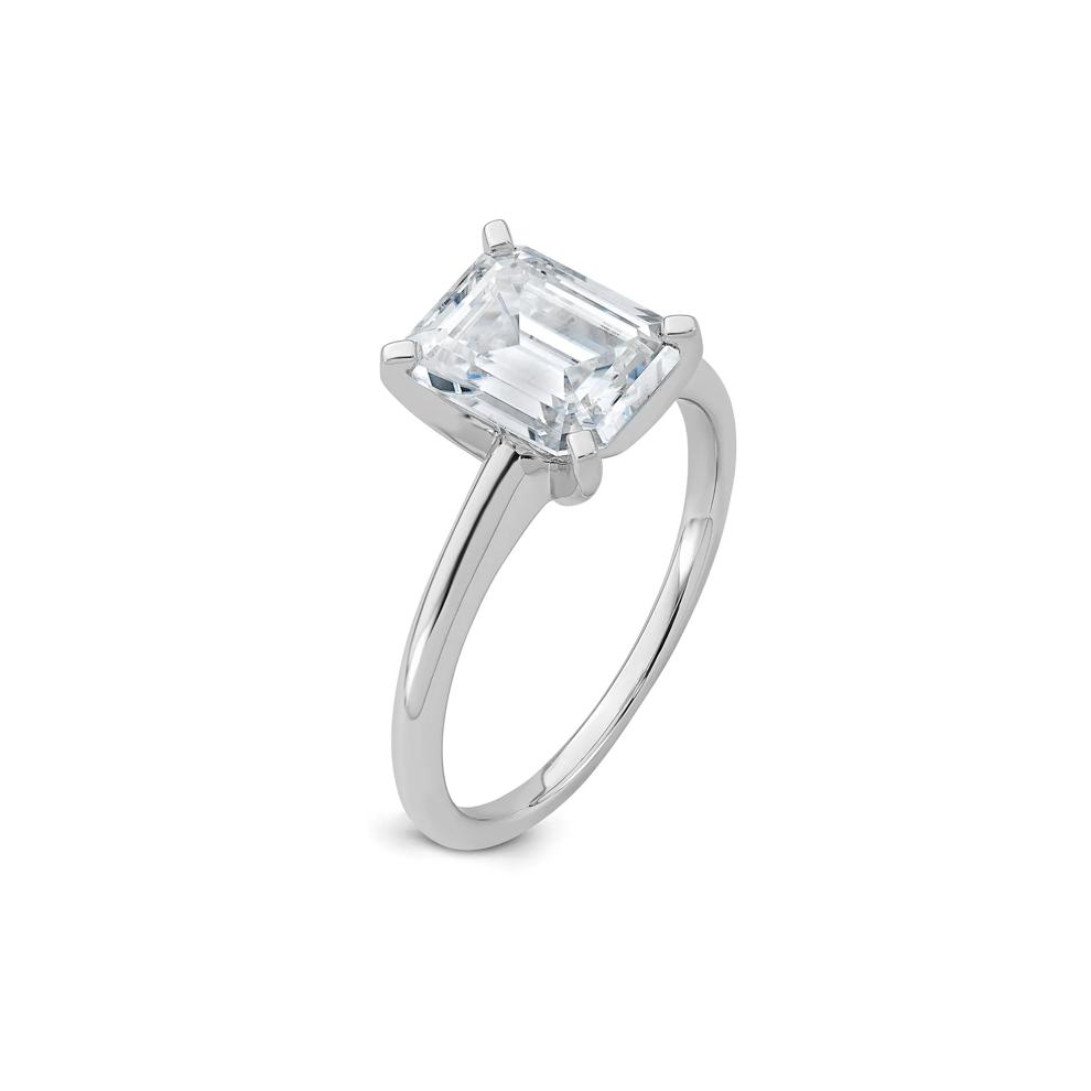 Lab-Created Moissanite Emerald-Cut Solitaire Engagement Ring in 10K White Gold (2 1/2 ct. dew) – Image 3 of 3