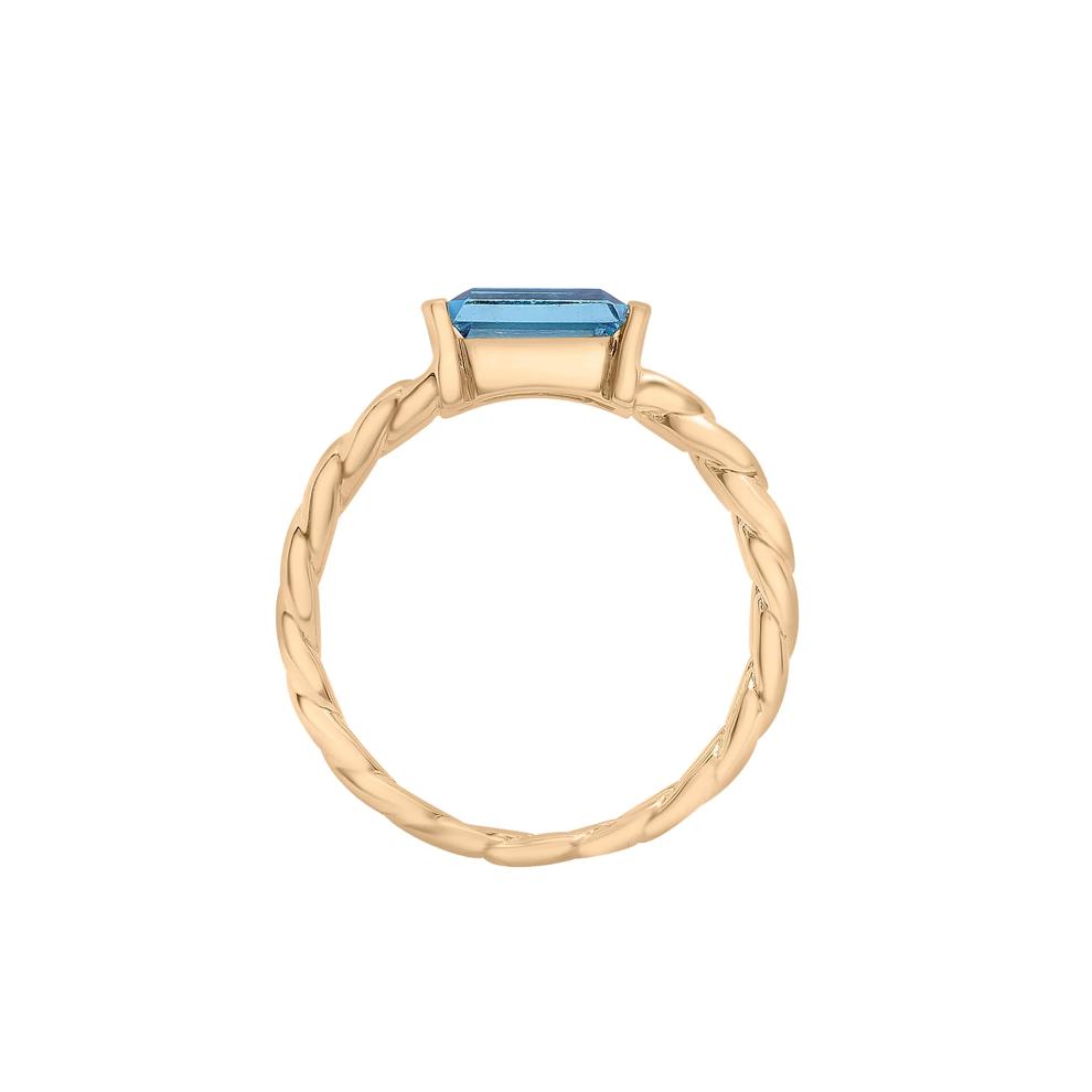 London Blue Topaz Curb Link Ring in Vermeil – Image 2 of 6