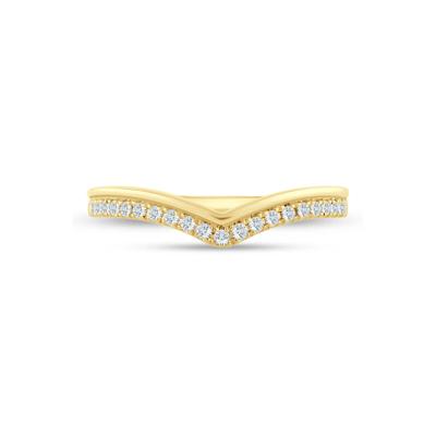 Lab Grown Diamond Contour Band in 14K Yellow Gold (1/7 ct. tw.)