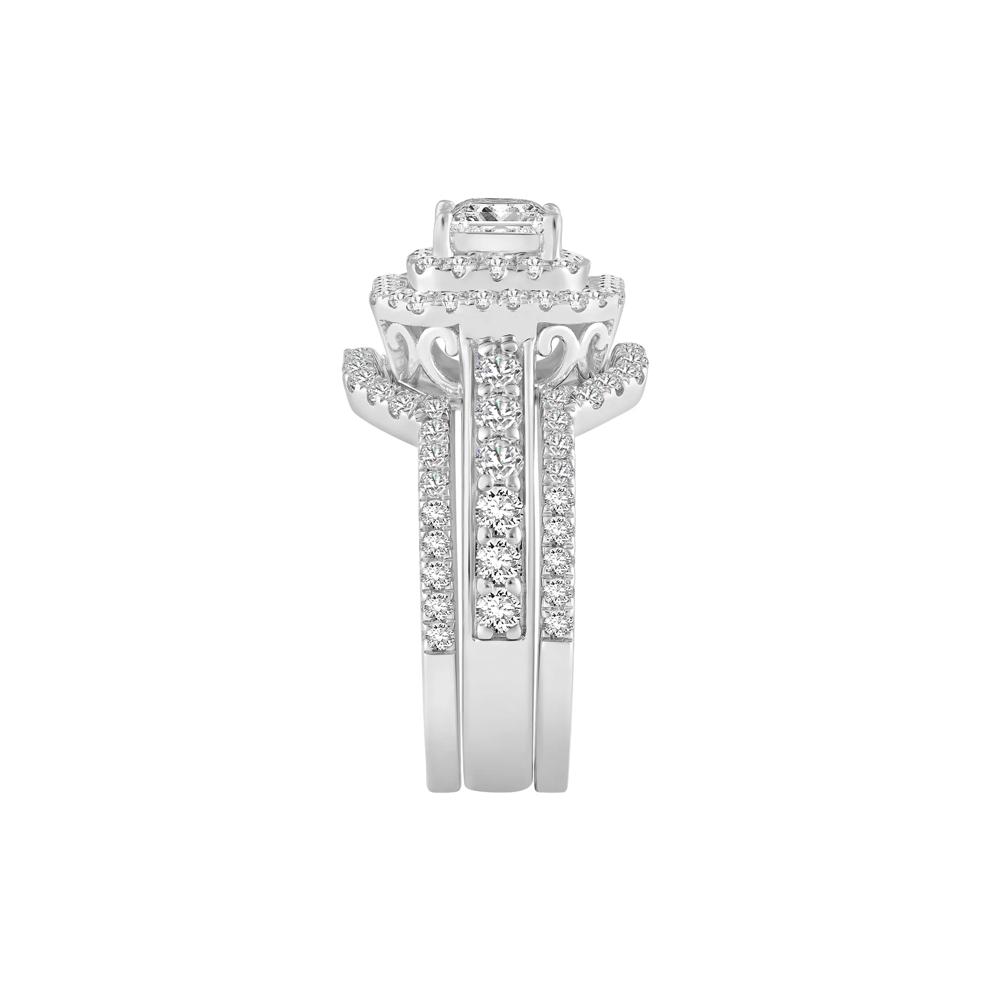 Diamond Double Halo Three-Piece Bridal Set in 14K Gold (2 ct. tw.) – Image 3 of 6