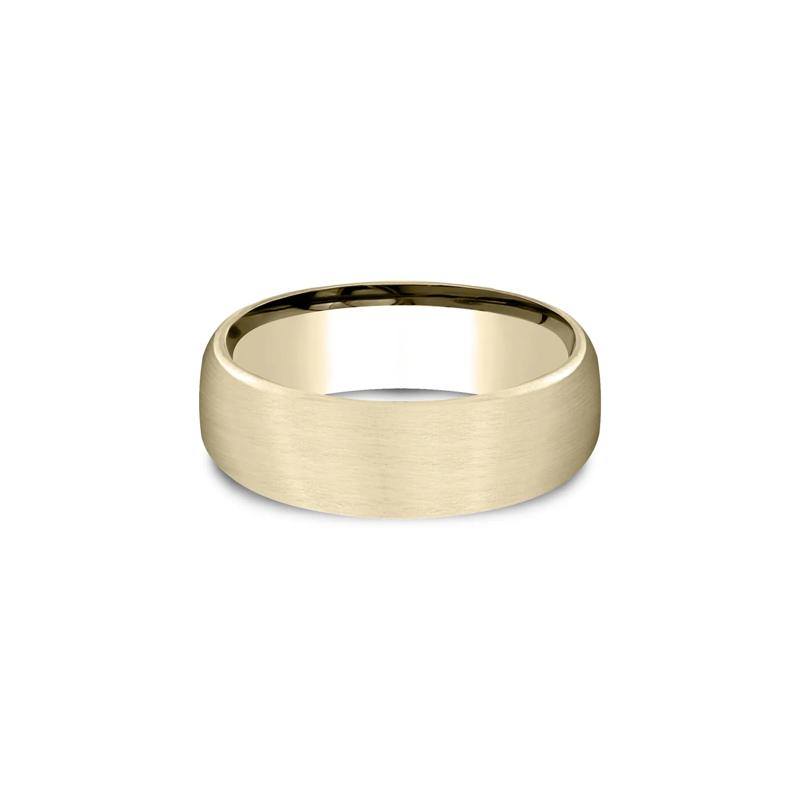 Flat Satin Finish Band in 10K Yellow Gold, 7.5MM – Image 1 of 3