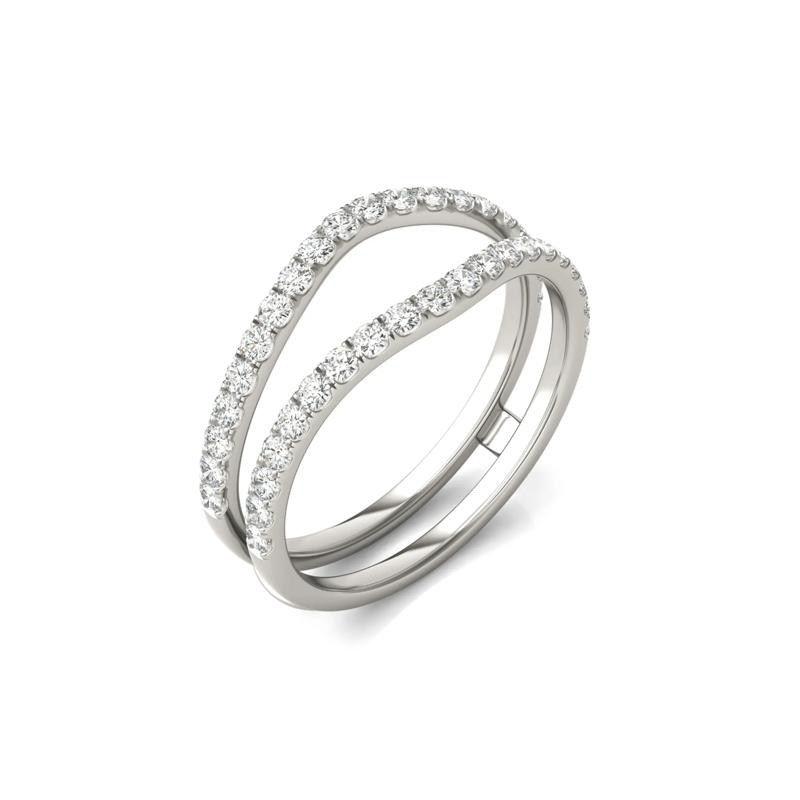 Lab Created Moissanite Curved Ring Insert in 14K White Gold – Image 5 of 5