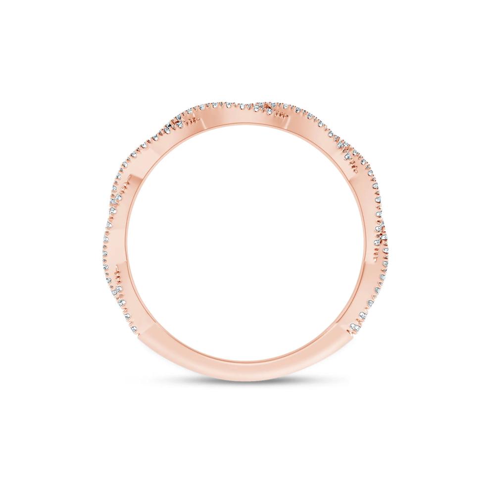 Lab Grown Diamond Twist Anniversary Band in 10K Rose Gold (1/5 ct. tw.) – Image 2 of 3