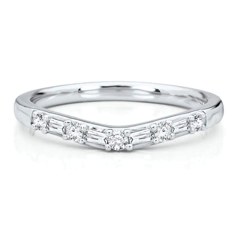 1/5 ct. tw. Diamond Contour Band in 14K White Gold  – Image 1 of 1