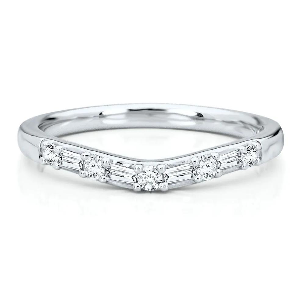 1/5 ct. tw. Diamond Contour Band in 14K White Gold  – Image 1 of 1