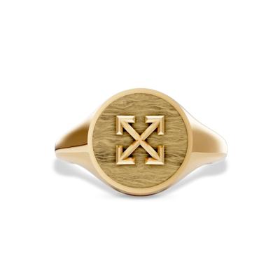 Men's Tiger's Eye Arrow Design Ring in 18K Gold Vermeil