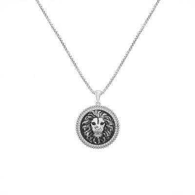 Men's Lion Head Diamond Pendant in Sterling Silver (1/4 ct. tw.)