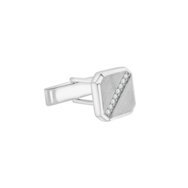 Men&#39;s Diamond Cufflinks in Sterling Silver &#40;1/5 ct. tw.&#41; – Image 3 of 3
