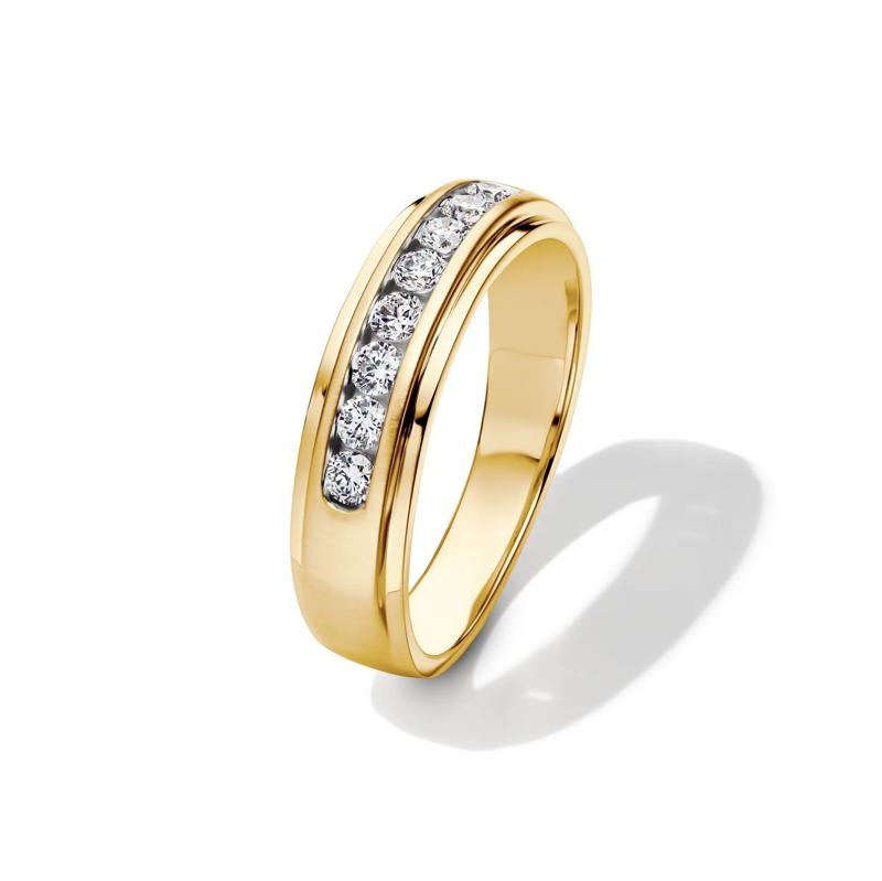 Men's Lab Grown Diamond Channel-Set Band in 10K Yellow Gold (1/2 ct. tw.) – Image 4 of 4