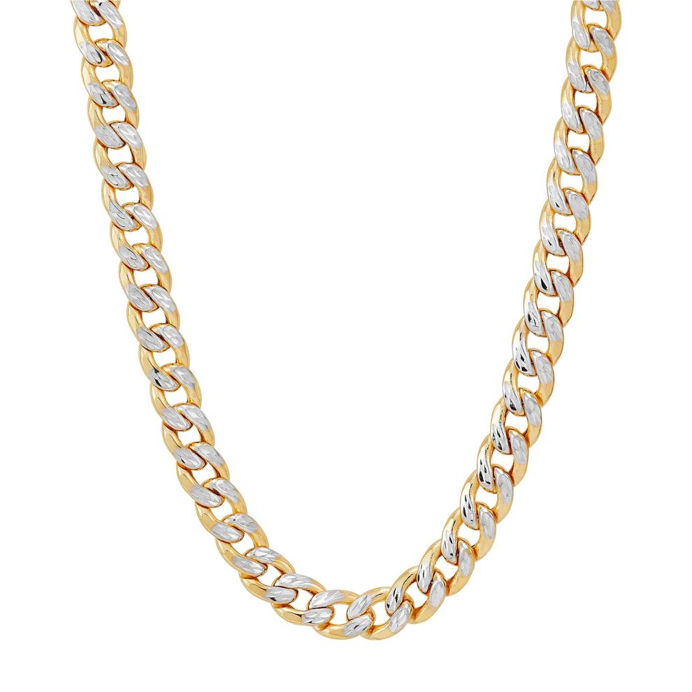 Men&rsquo;s Pave Diamond-Cut Miami Cuban Chain in 14K Yellow Gold, 6.75MM, 22&rdquo; – Image 1 of 3