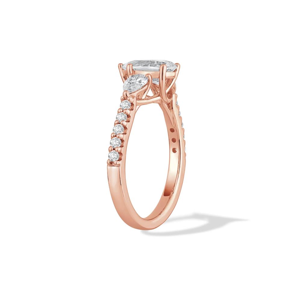 Lab Grown Diamond Three-Stone Engagement Ring in 14K Rose Gold (2 ct. tw.) – Image 3 of 4
