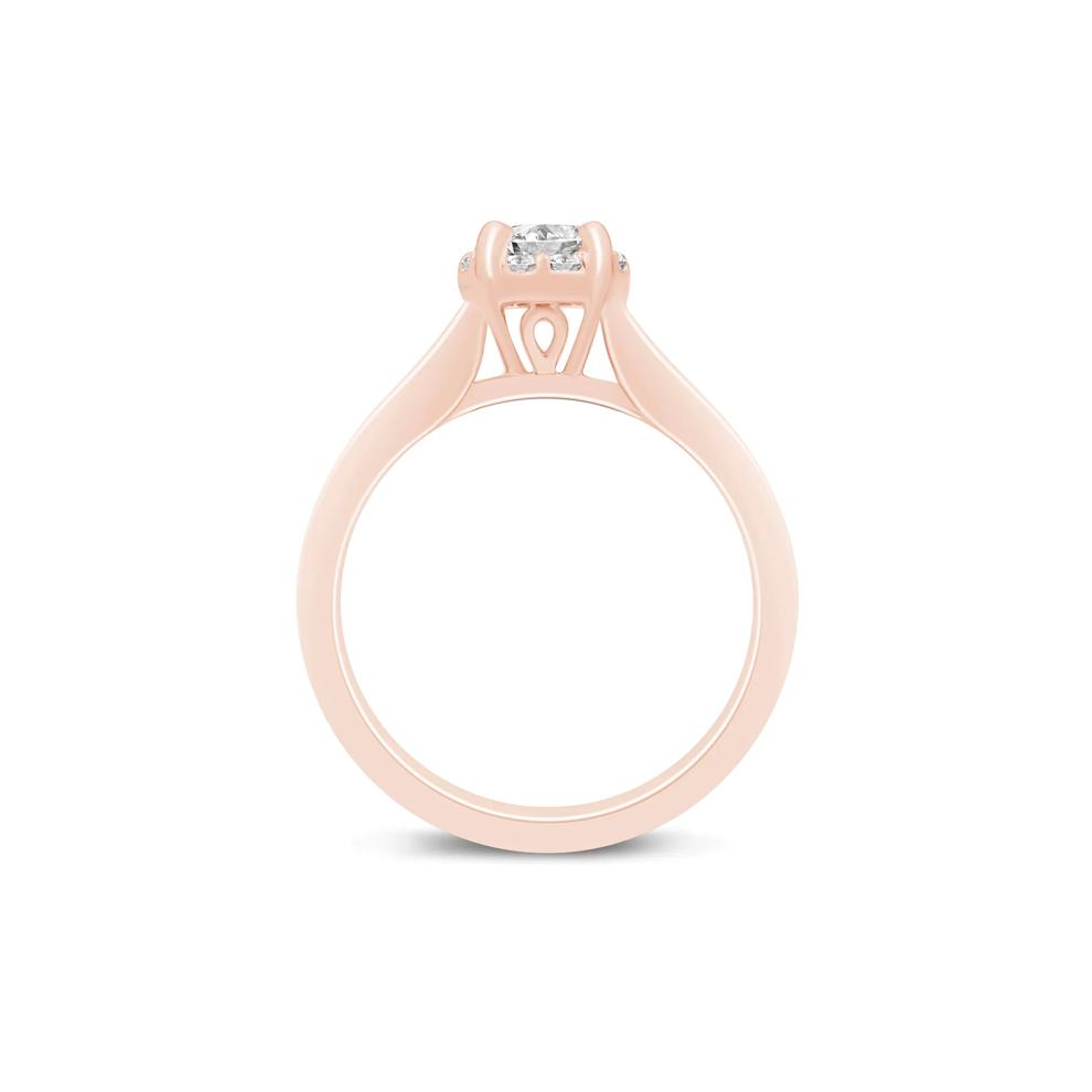 Round Diamond Engagement Ring with Channel-Set Diamond Band in 14K Rose Gold (7/8 ct. tw.) – Image 2 of 3