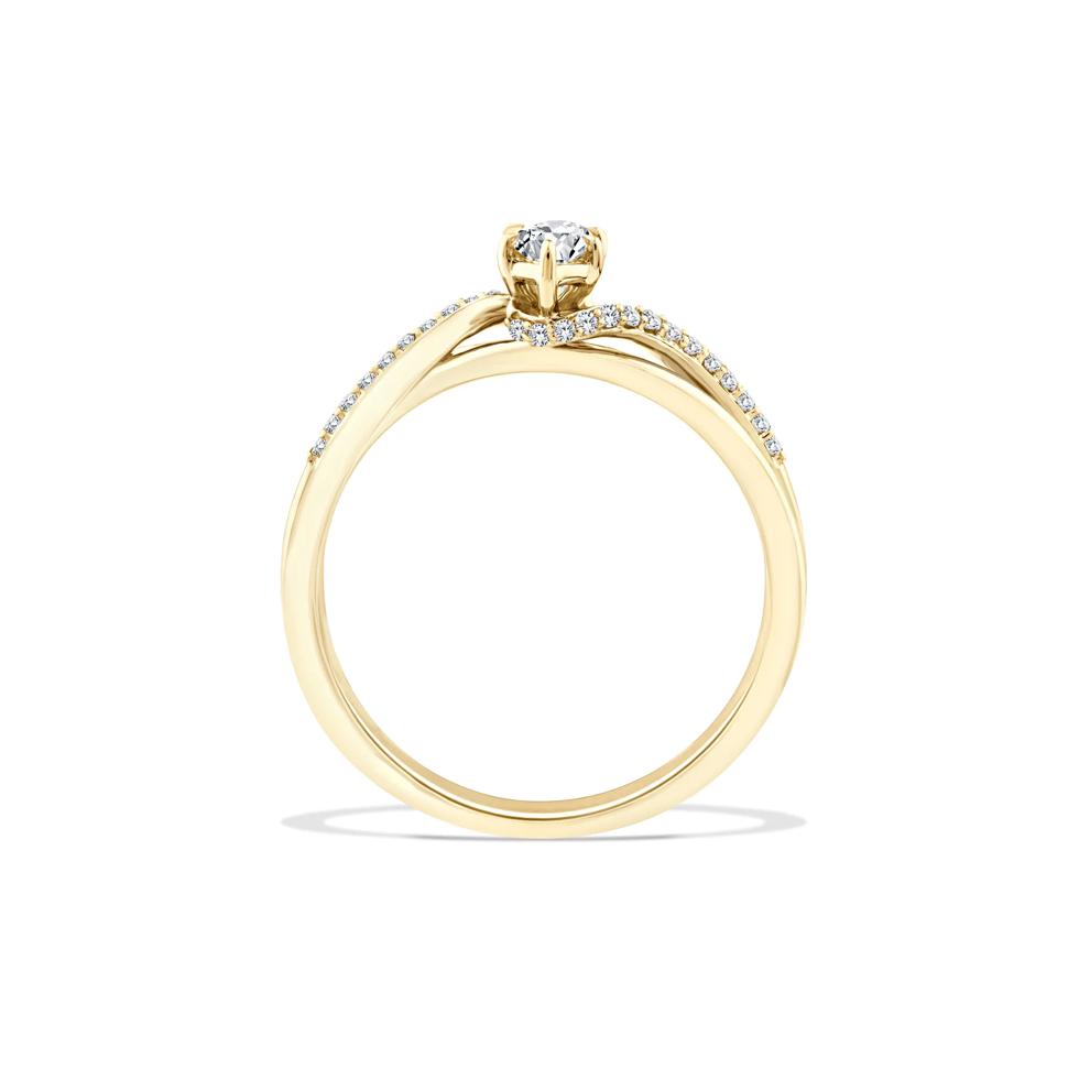 Lab Grown Diamond Marquise Center Promise Ring in 10K Yellow Gold (3/8 ct. tw.) – Image 2 of 4