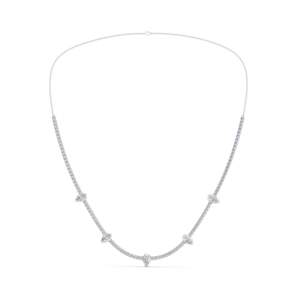Lab Grown Diamond Pear-Shaped Necklace in 14K White Gold (5 ct. tw.) – Image 2 of 3