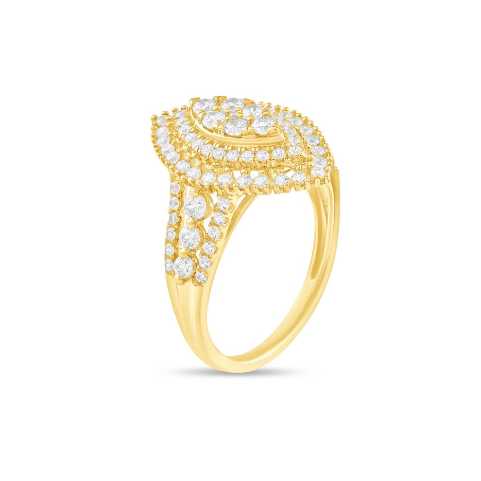 Diamond Marquise Multi-Row Composite Engagement Ring in 10K Yellow Gold (1 ct. tw.) – Image 4 of 4