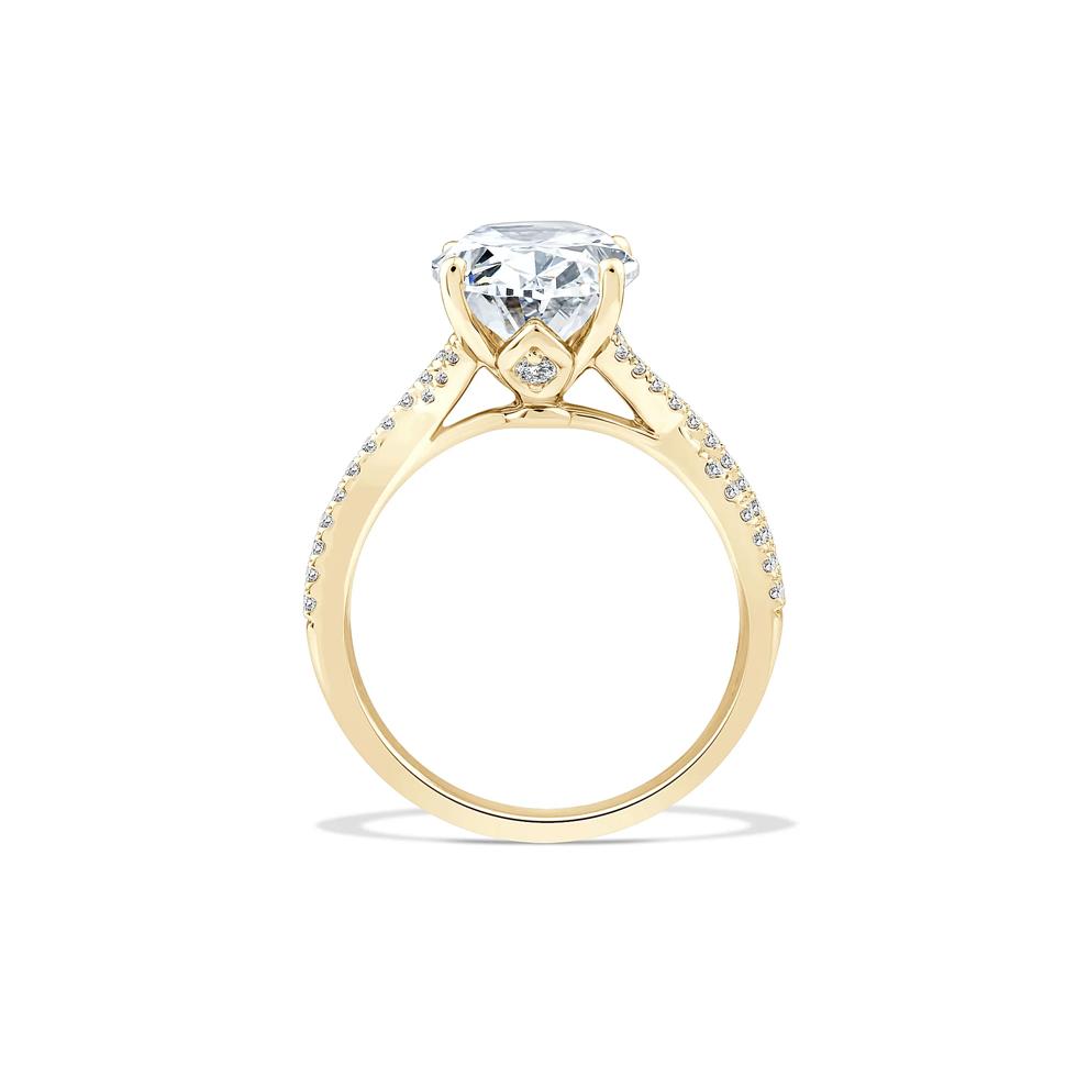 Lab Grown Diamond Oval-Shaped Engagement Ring in 18K Yellow Gold (3 1/3 ct. tw.) – Image 2 of 4