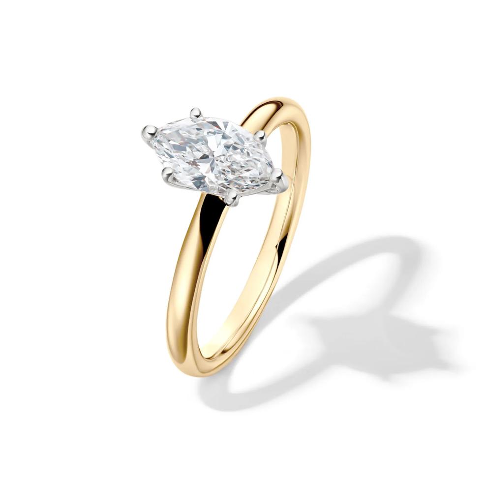 Lab Grown Diamond Solitaire Marquise Engagement Ring in 14K Yellow Gold (1 ct.) – Image 4 of 5