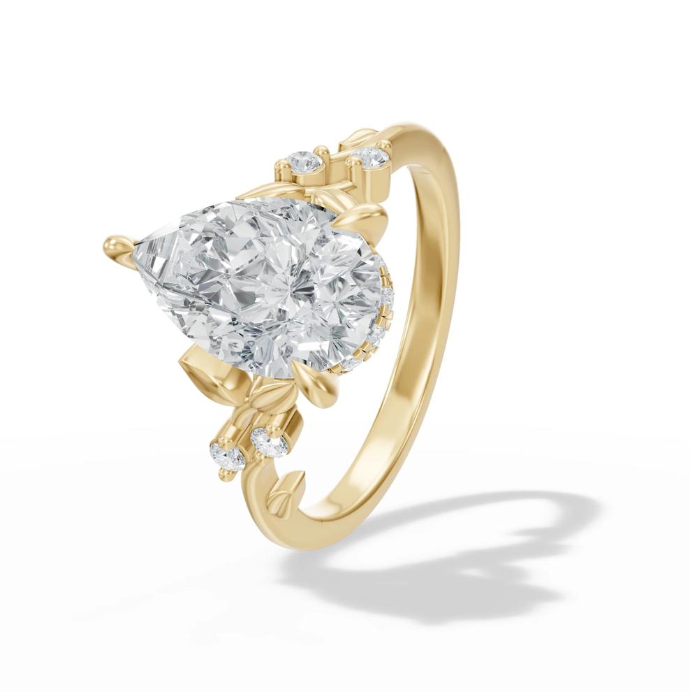 Lab Grown Diamond Pear-Shaped Center Engagement Set in 14K Yellow Gold (2 1/4 ct. tw.) – Image 5 of 6