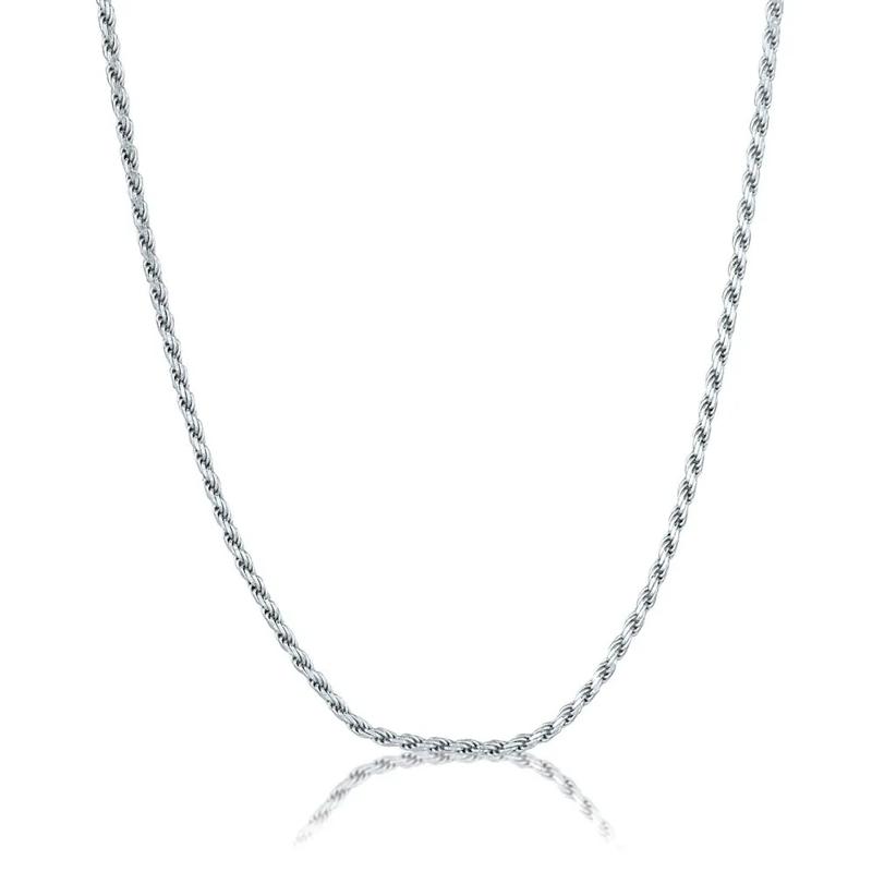 Diamond Cut Rope Chain in Sterling Silver, 20&quot; – Image 1 of 2