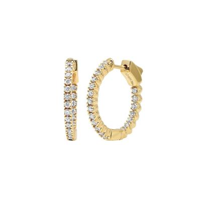 1/2 ct. tw. Diamond Inside-Out Hoop Earrings in 14K Yellow Gold
