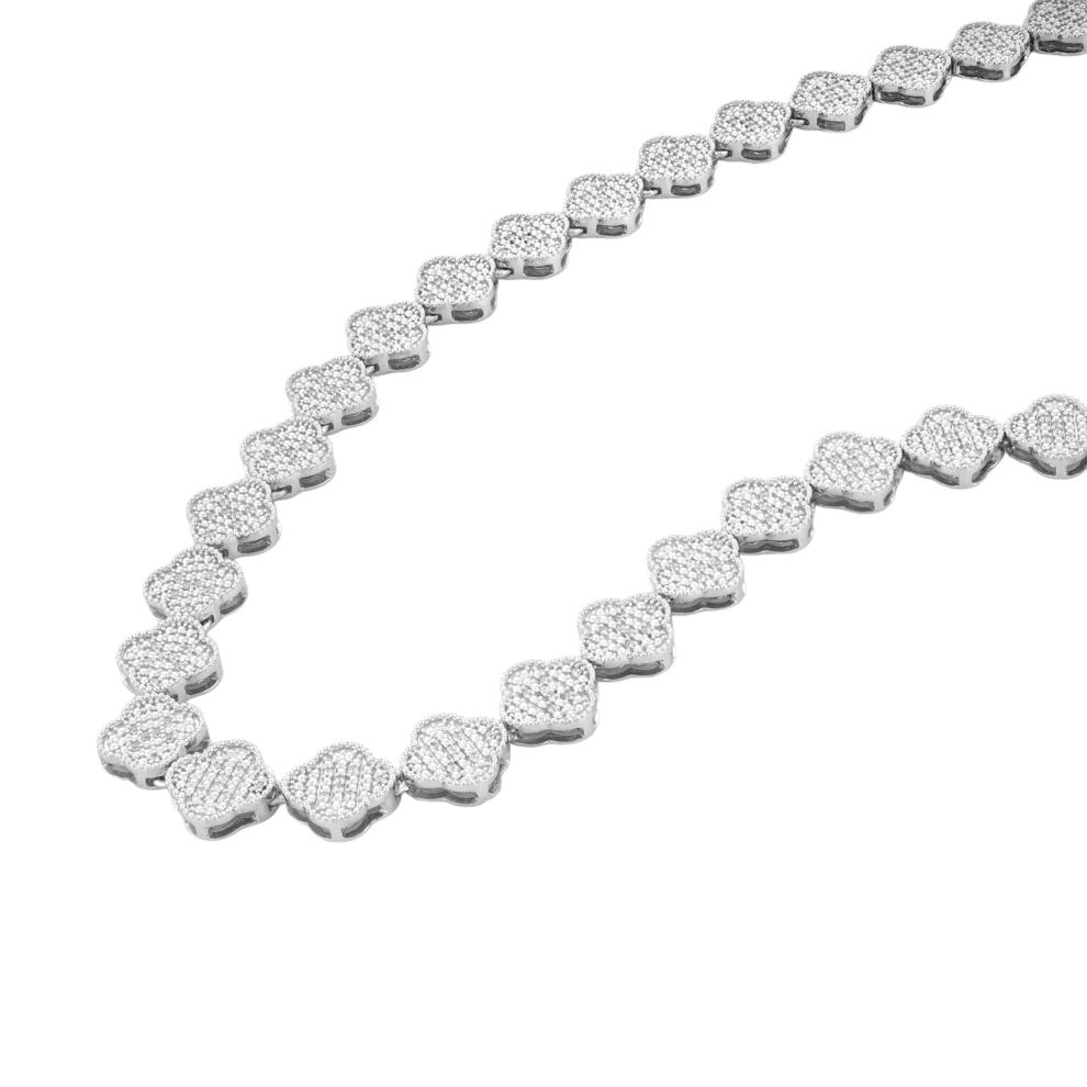 Men's Diamond Clover Pendant Necklace in Sterling Silver (1 ct. tw.) – Image 4 of 4