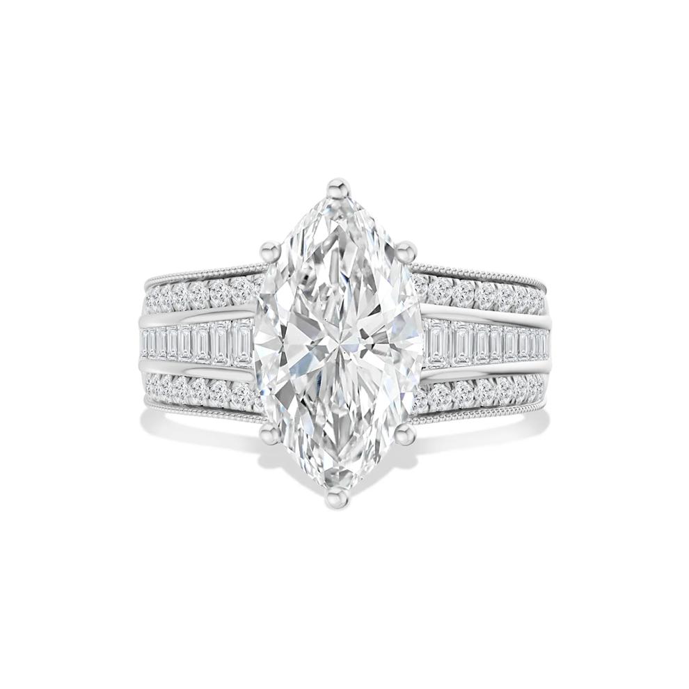 Lab Grown Diamond Marquise Center Engagement Ring in 14K Gold – Image 1 of 4