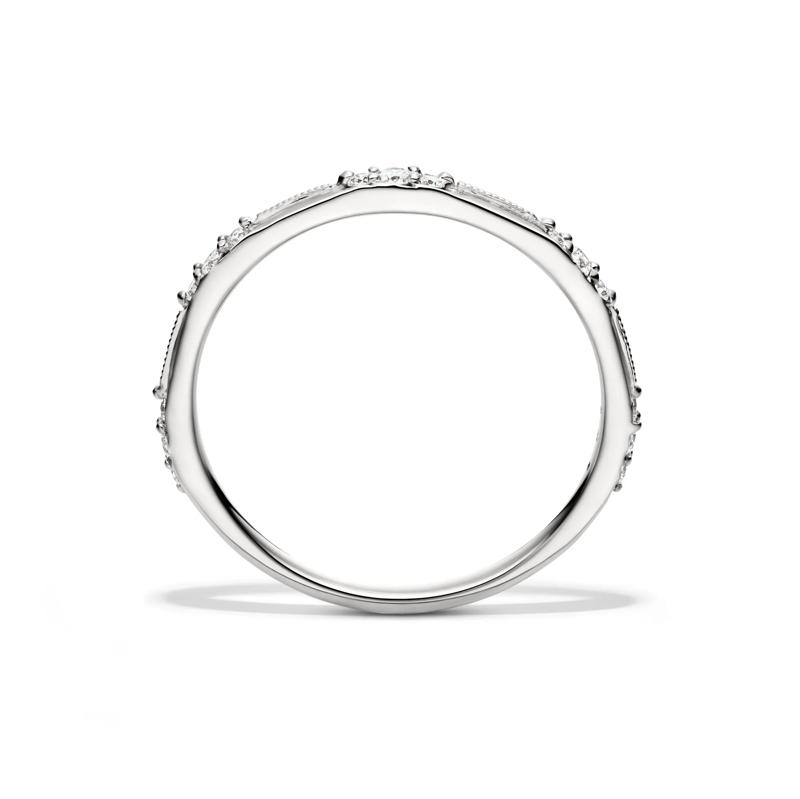 Lab Grown Diamond Milgrain Stack Band in 10K White Gold &#40;1/7 ct. tw.&#41; – Image 2 of 4
