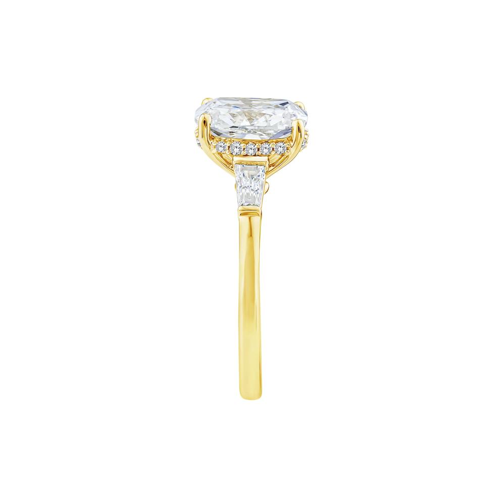 Lab Grown Cushion-Cut Diamond Engagement Ring in 14K Yellow Gold (3 3/8 ct. tw.) – Image 3 of 3