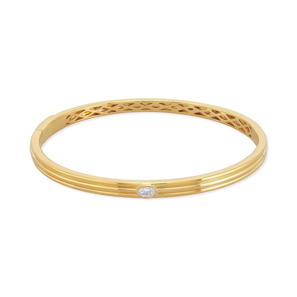 Lab Grown Diamond Three-Row Bangle Bracelet in Vermeil, 7" (1/5 ct. tw.) – Image 1 of 2