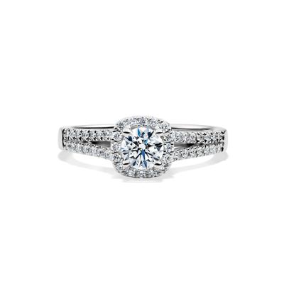 Diamond Halo Engagement Ring in 14K White Gold (3/4 ct. tw.)