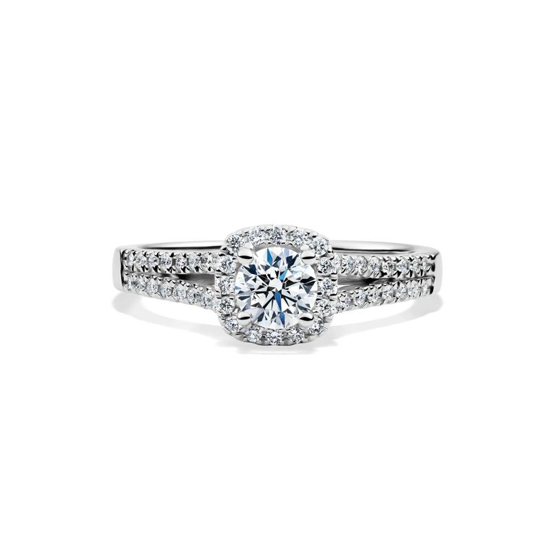 Diamond Halo Engagement Ring in 14K White Gold &#40;3/4 ct. tw.&#41; – Image 1 of 4