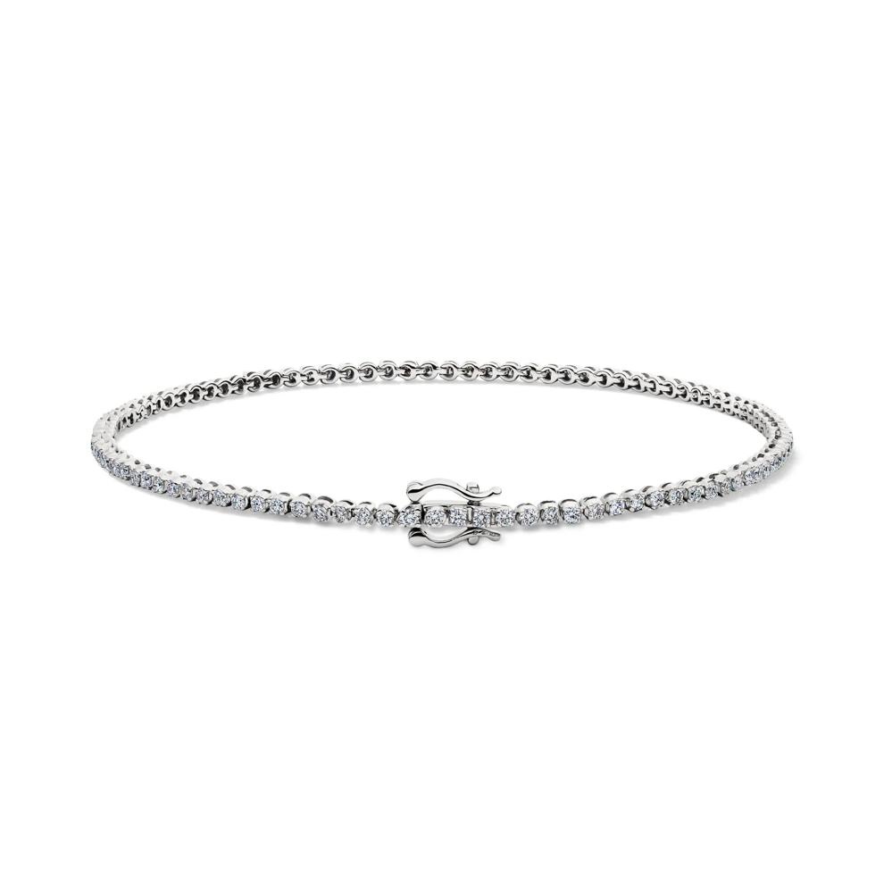 Lab Grown Diamond Tennis Bracelet in 14K White Gold (1 ct. tw.) – Image 2 of 2