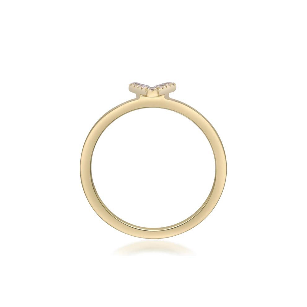 Diamond Accent "V" Initial Ring in 10K Yellow Gold – Image 2 of 5