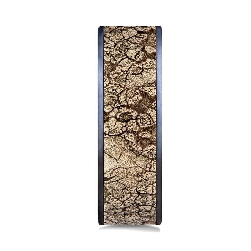 Men&rsquo;s Rubble Rock Tantalum Band with 14K Yellow Gold, 7.5MM
 – Image 3 of 3