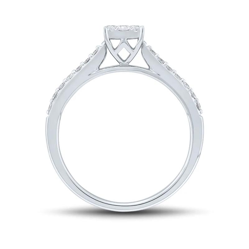 Round-Shaped Lab Grown Diamond Promise Ring in 10K White Gold &#40;1/3 ct. tw.&#41; – Image 2 of 3