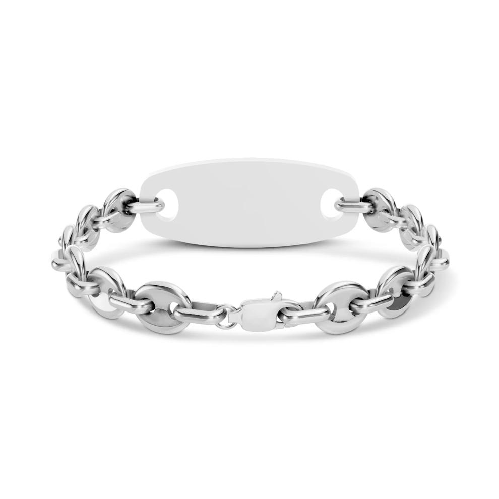 Men's Arrow Design ID Bracelet in Sterling Silver, 8" – Image 2 of 3