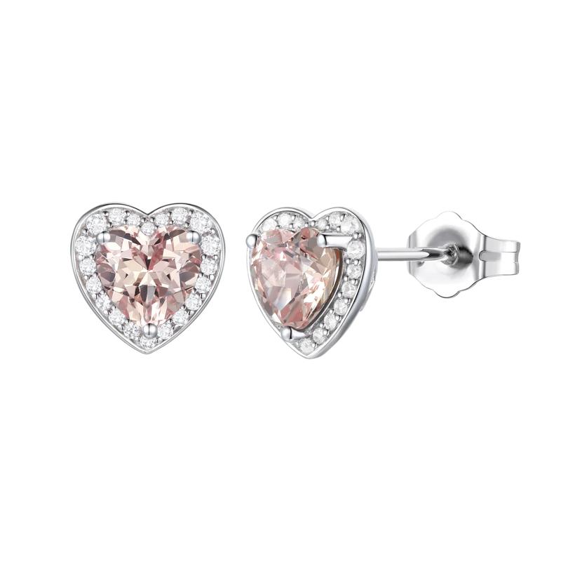 Heart-Shaped Lab Created Pink Sapphire Earring, Pendant &amp; Ring Set in Sterling Silver – Image 7 of 7