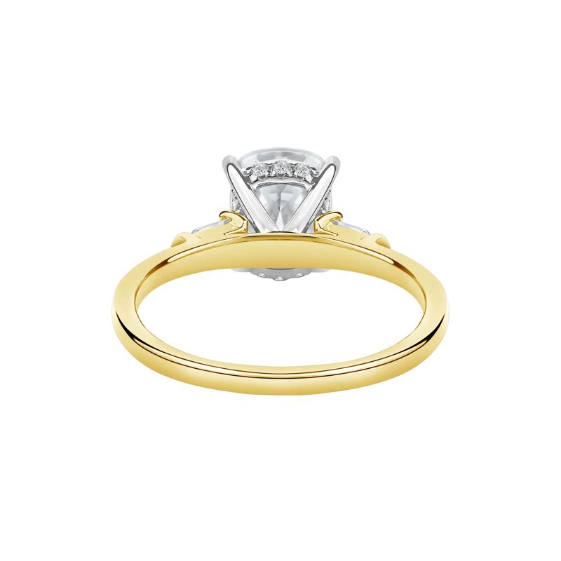 Jules Lab Grown Diamond Elongated Cushion Engagement Ring in 14K Yellow and White Gold &#40;2-3/8 ct. tw.&#41; – Image 4 of 5