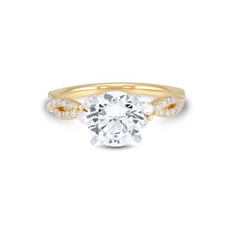Lab Grown Diamond Marquise and Round Semi-Mount in 14K Yellow &amp; White &#40;3/8 ct. tw.&#41; &#40;Setting Only&#41; – Image 2 of 6