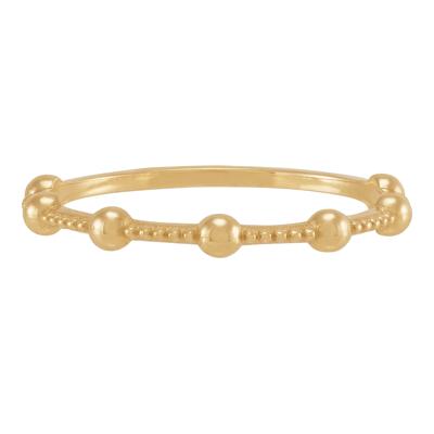Station Bead Stack Ring in 14K Yellow Gold