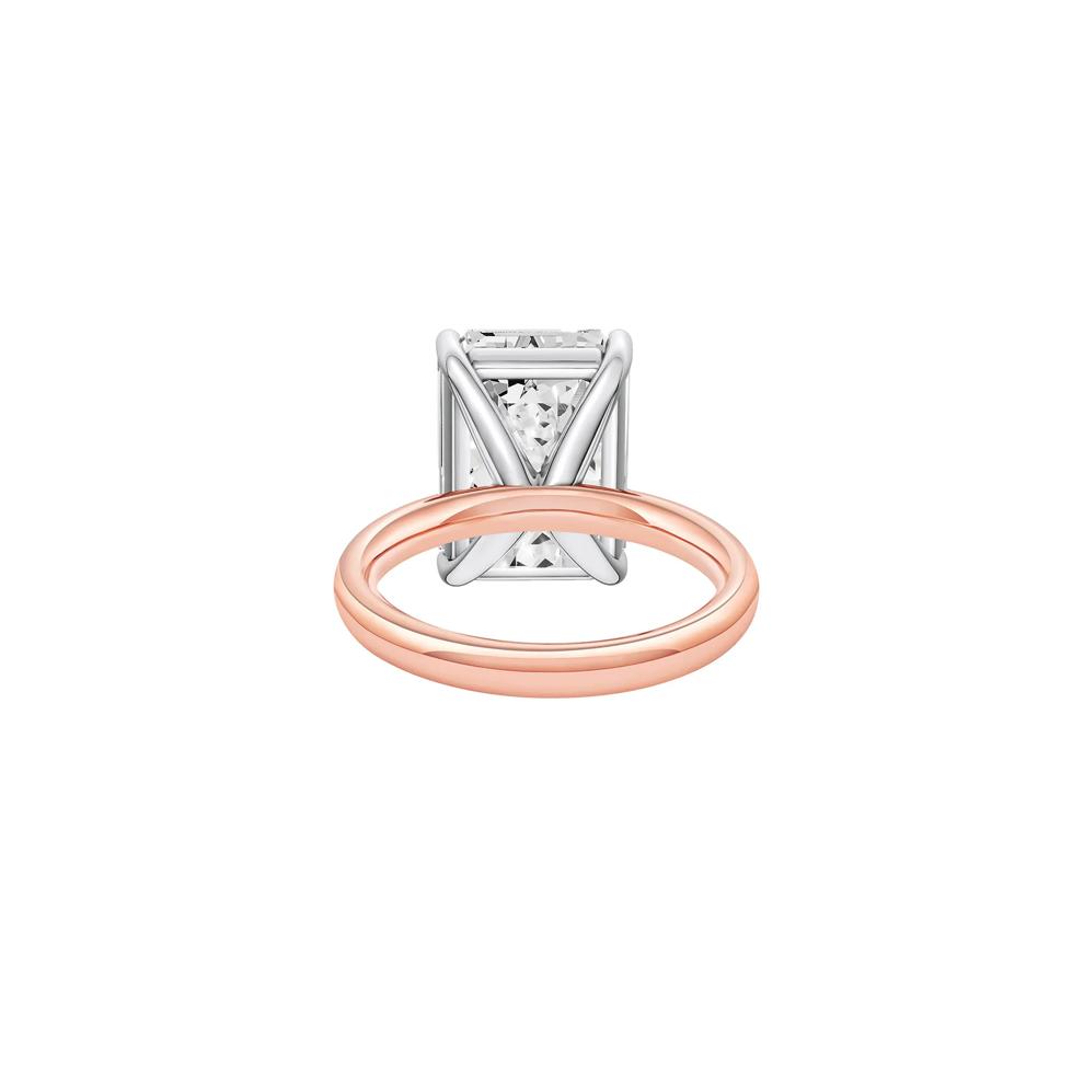 Lab Grown Diamond Emerald-Cut Solitaire Ring in 14K Rose &amp; White Gold (9 ct.) – Image 4 of 4