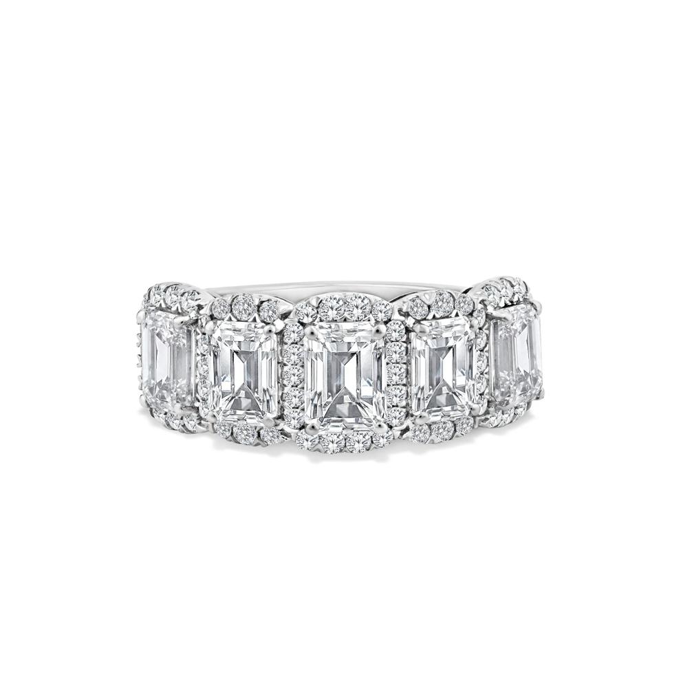 Lab Grown Diamond Five-Stone Anniversary Band in 10K White Gold (3 ct. tw.) – Image 1 of 4