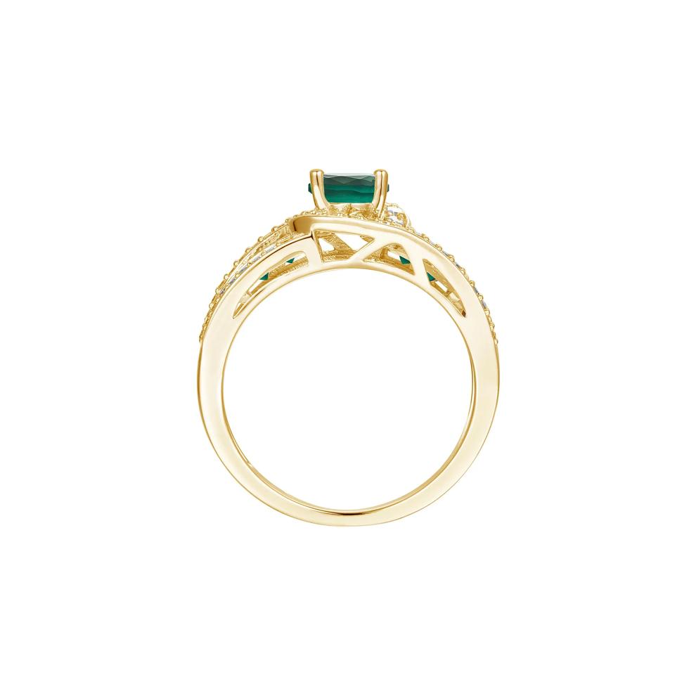 Emerald and Diamond Band in 10K Yellow Gold (3/8 ct. tw.) – Image 2 of 3