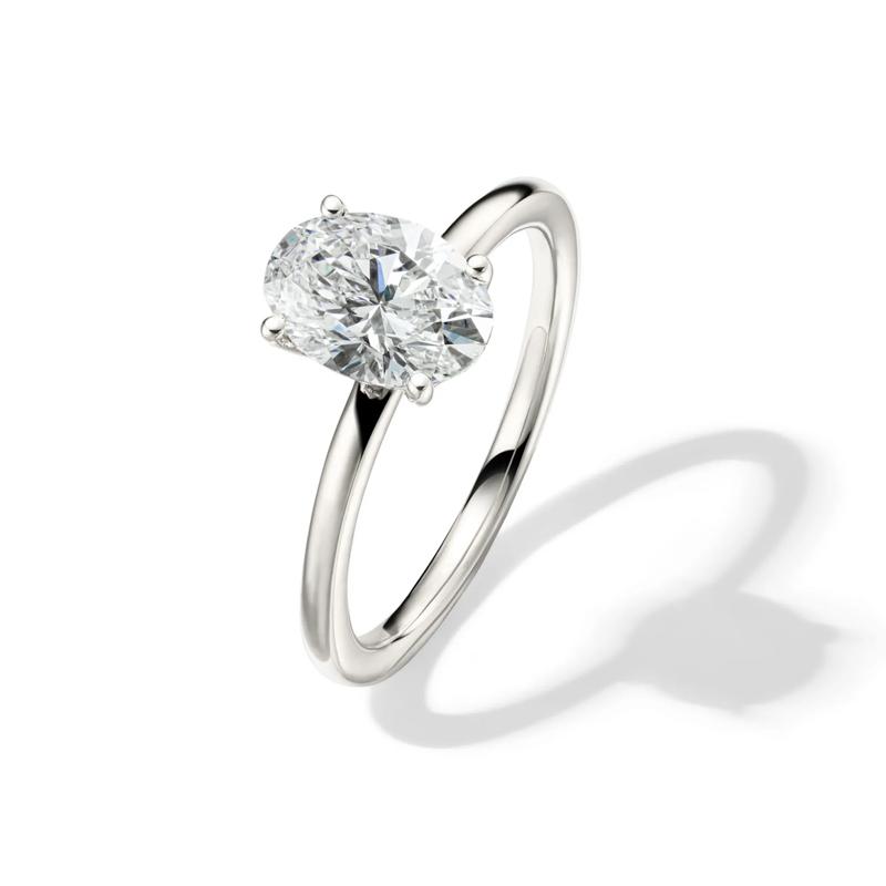 Lab Grown Diamond Solitaire Oval Engagement Ring in 14k White Gold &#40;1 1/2 ct.&#41; – Image 4 of 4