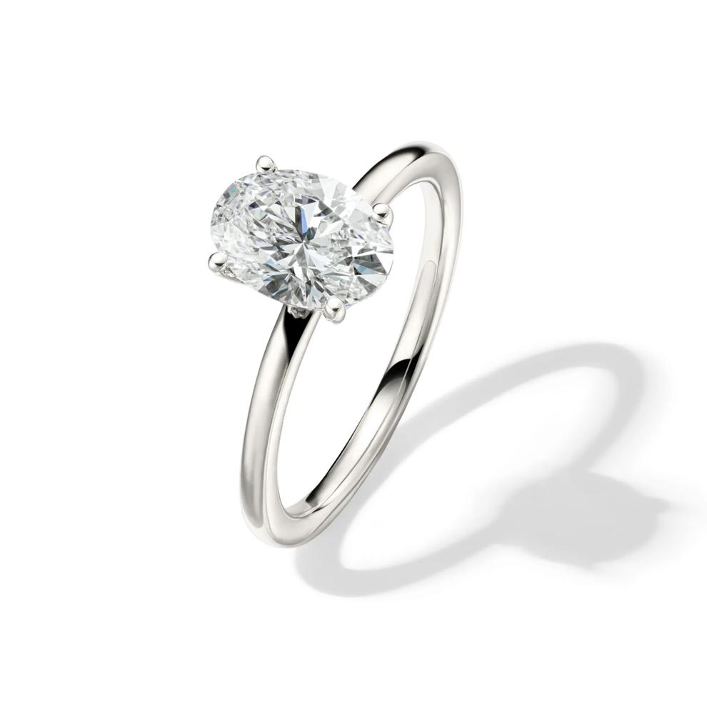 Lab Grown Diamond Solitaire Oval Engagement Ring in 14k White Gold (1 1/2 ct.) – Image 4 of 4