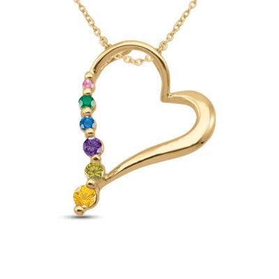 Custom Gemstone Heart Pendant (1-6 Stones)