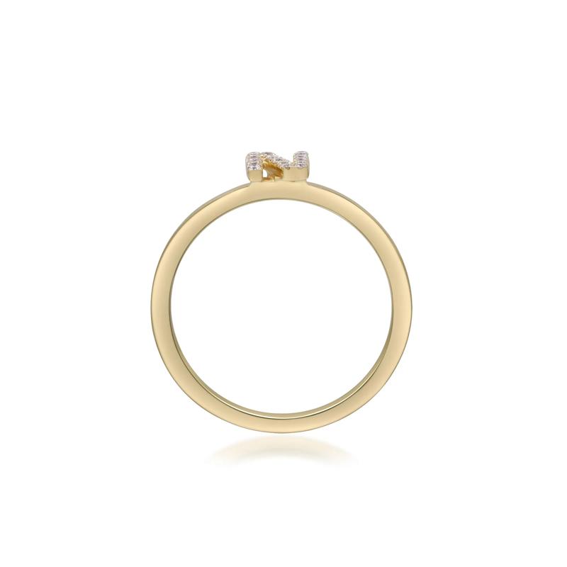 Diamond Accent "N" Initial Ring in 10K Yellow Gold – Image 2 of 5