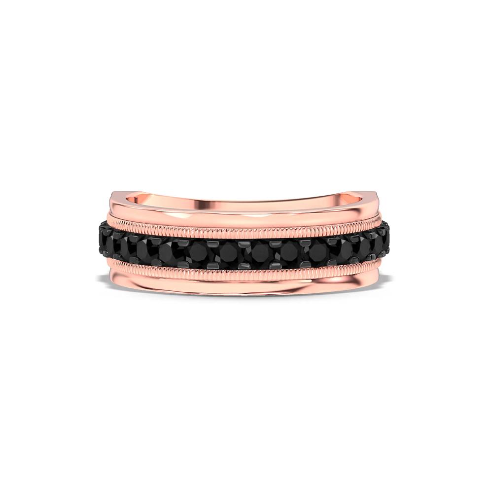 Men's Black Diamond Band in 10K Rose Gold (1 ct. tw.) – Image 1 of 4