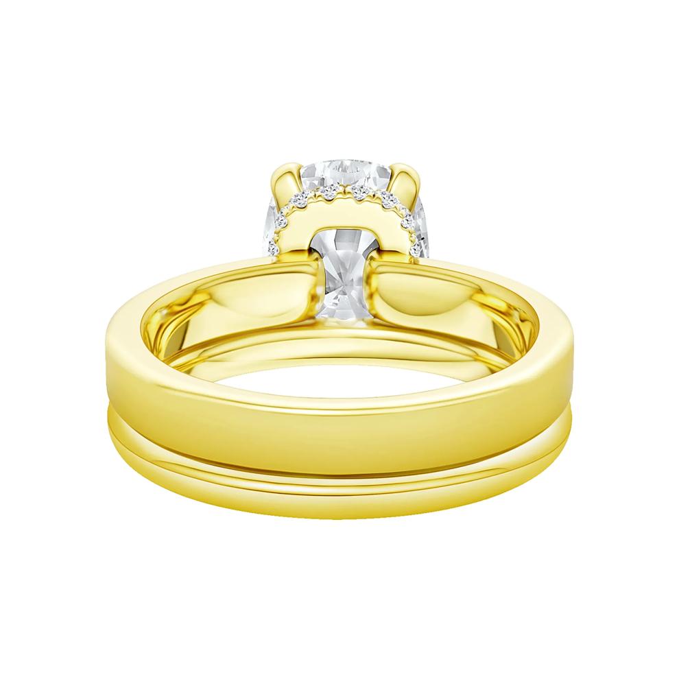 Lab Grown Diamond Elongated Cushion Bridal Set in 14K Yellow Gold (4 ct. tw.) – Image 5 of 5